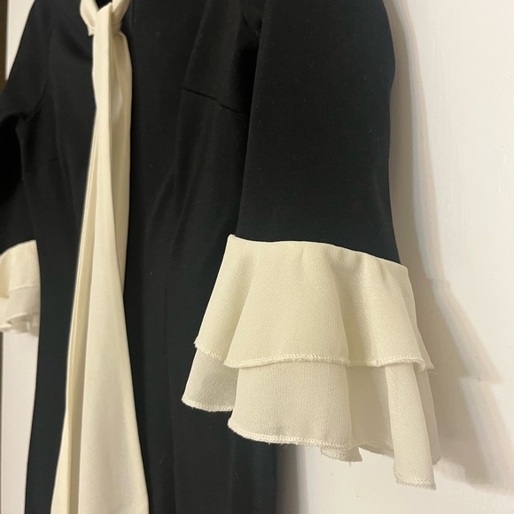 Homeyee Chic Black and Cream Long Sleeve Dress Size U.S. S - Med - Picture 3 of 5